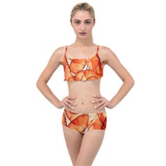Orange Layered Top Bikini Set by nate14shop