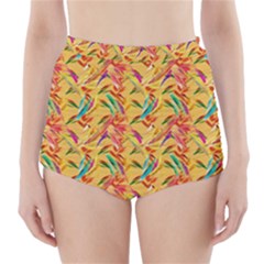 Pattern High-waisted Bikini Bottoms by nate14shop