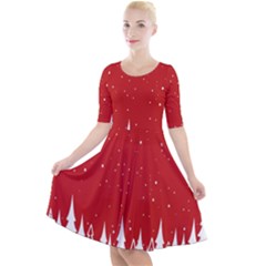 Merry Cristmas,royalty Quarter Sleeve A-line Dress by nate14shop