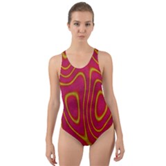 Pattern Pink Cut-out Back One Piece Swimsuit by nate14shop