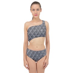 Grid Wire Mesh Stainless Rods Metal Spliced Up Two Piece Swimsuit by artworkshop
