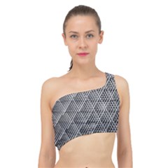 Grid Wire Mesh Stainless Rods Metal Spliced Up Bikini Top  by artworkshop