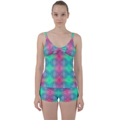 Infinity Circles Tie Front Two Piece Tankini by Thespacecampers
