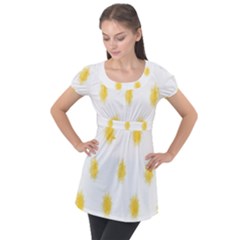 Abstract 003 Puff Sleeve Tunic Top by nate14shop