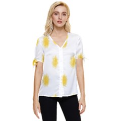 Abstract 003 Bow Sleeve Button Up Top by nate14shop