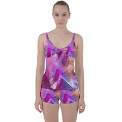 Background-color Tie Front Two Piece Tankini by nate14shop
