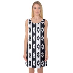 Black-and-white-flower-pattern-by-zebra-stripes-seamless-floral-for-printing-wall-textile-free-vecto Sleeveless Satin Nightdress by nate14shop