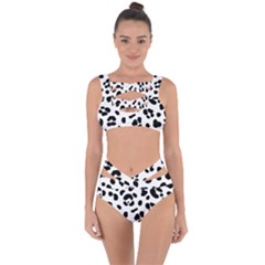 Blak-white-tiger-polkadot Bandaged Up Bikini Set  by nate14shop