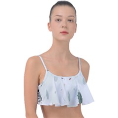 Background-white Abstrack Frill Bikini Top by nate14shop