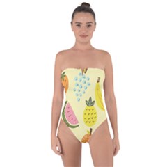 Graphic-fruit Tie Back One Piece Swimsuit by nate14shop