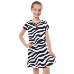 Tiger White-black 003 Jpg Kids  Cross Web Dress by nate14shop