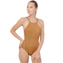 Hardwood Vertical High Neck One Piece Swimsuit View1
