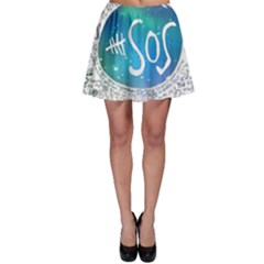 5 Seconds Of Summer Collage Quotes Skater Skirt by nate14shop