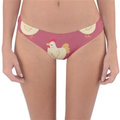Cute-chicken-eggs-seamless-pattern Reversible Hipster Bikini Bottoms by Jancukart