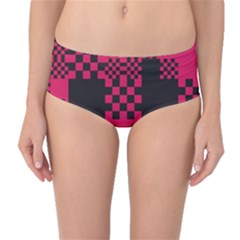 Cube-square-block-shape-creative Mid-waist Bikini Bottoms by Amaryn4rt