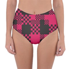 Cube-square-block-shape-creative Reversible High-waist Bikini Bottoms by Amaryn4rt