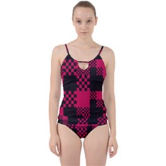 Cube-square-block-shape-creative Cut Out Top Tankini Set by Amaryn4rt