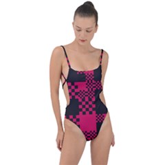 Cube-square-block-shape-creative Tie Strap One Piece Swimsuit by Amaryn4rt