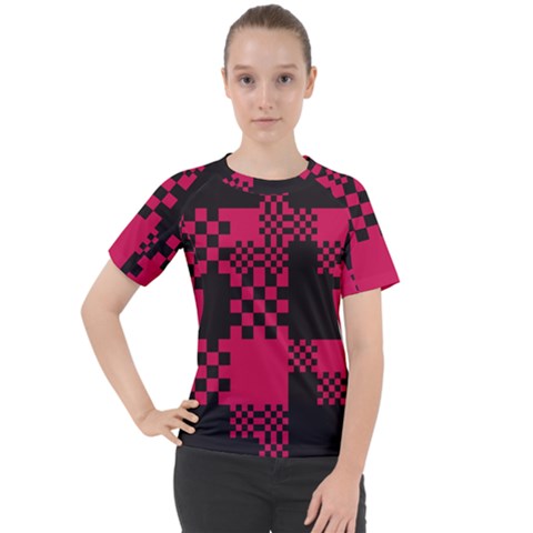 Cube-square-block-shape-creative Women s Sport Raglan Tee by Amaryn4rt