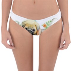 Pug-watercolor-cute-animal-dog Reversible Hipster Bikini Bottoms by Jancukart