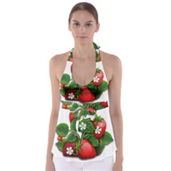 Strawberries-fruits-fruit-red Babydoll Tankini Top by Jancukart