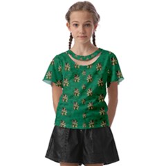 Water Lilies In The Soft Clear Warm Tropical Sea Kids  Front Cut Tee by pepitasart