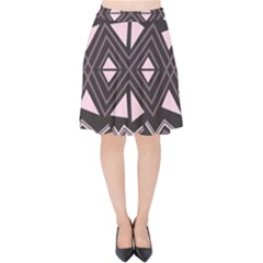 Abstract Pattern Geometric Backgrounds Velvet High Waist Skirt by Eskimos
