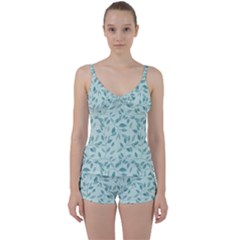 Seamless Foliage Tie Front Two Piece Tankini by artworkshop