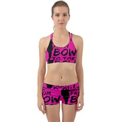 Bow To Toe Cheer Pink Back Web Gym Set by nate14shop