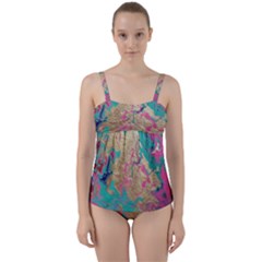 Freedom To Pour Twist Front Tankini Set by Hayleyboop
