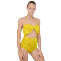 Beer-003 Scallop Top Cut Out Swimsuit by nate14shop