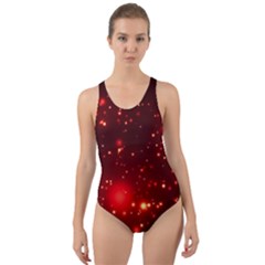 Firework-star-light-design Cut-out Back One Piece Swimsuit