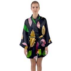 Autumn-b 002 Long Sleeve Satin Kimono