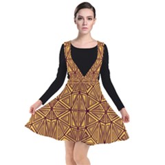 Abstract Pattern Geometric Backgrounds Plunge Pinafore Dress