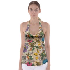 Flowers-b 003 Babydoll Tankini Top by nate14shop
