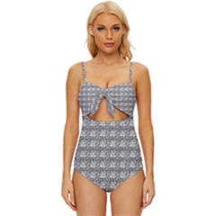 Digitalart Knot Front One-piece Swimsuit by Sparkle
