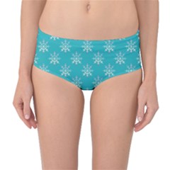 Snowflakes 002 Mid-waist Bikini Bottoms