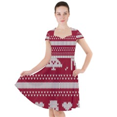 Christmas-seamless-knitted-pattern-background 001 Cap Sleeve Midi Dress by nate14shop