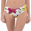 Lily-flower-seamless-pattern-white-background 001 Reversible Classic Bikini Bottoms View3