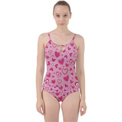 Scattered-love-cherry-blossom-background-seamless-pattern Cut Out Top Tankini Set by nate14shop
