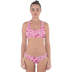 Scattered-love-cherry-blossom-background-seamless-pattern Cross Back Hipster Bikini Set by nate14shop