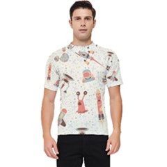 Seamless-background-with-spaceships-stars Men s Short Sleeve Rash Guard by nate14shop