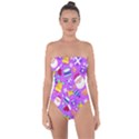 Flat-christmas-pattern-design Tie Back One Piece Swimsuit View1