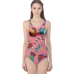 Hand-drawn-christmas-pattern-design One Piece Swimsuit by nate14shop