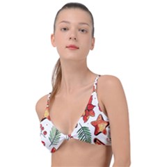 Pngtree-watercolor-christmas-pattern-background Knot Up Bikini Top by nate14shop