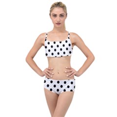 Black-and-white-polka-dot-pattern-background-free-vector Layered Top Bikini Set by nate14shop