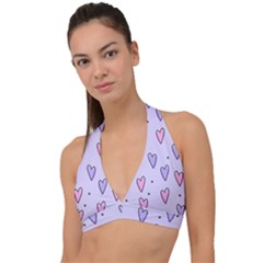 Heart-purple-pink-love Halter Plunge Bikini Top by nate14shop