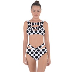 Seamless-polkadot-white-black Bandaged Up Bikini Set  by nate14shop