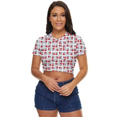 Spanish Love Phrase Motif Pattern Side Button Cropped Tee by dflcprintsclothing