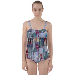 Painting Twist Front Tankini Set by nate14shop